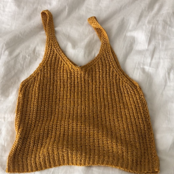 Burnt yellow crochet top - Picture 2 of 2